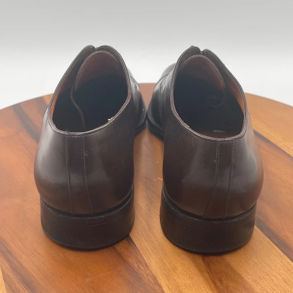 JM Weston 300 Dark Brown Leather Cap Toe Oxford Dress Shoes Mens 10 D France